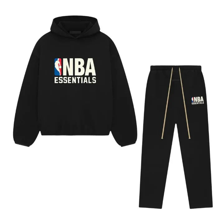 Ensemble Complet NBA x Essentials — Hoodie & Jogger Streetwear Noir