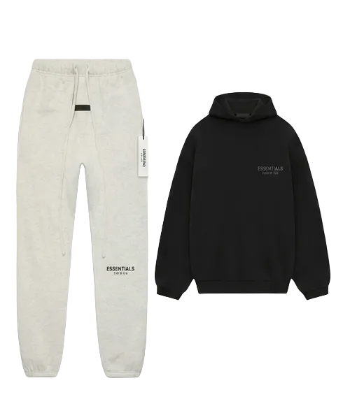 Essentials Fear of God — Set Sweat & Hoodie Streetwear Minimaliste / Blanche & Noir