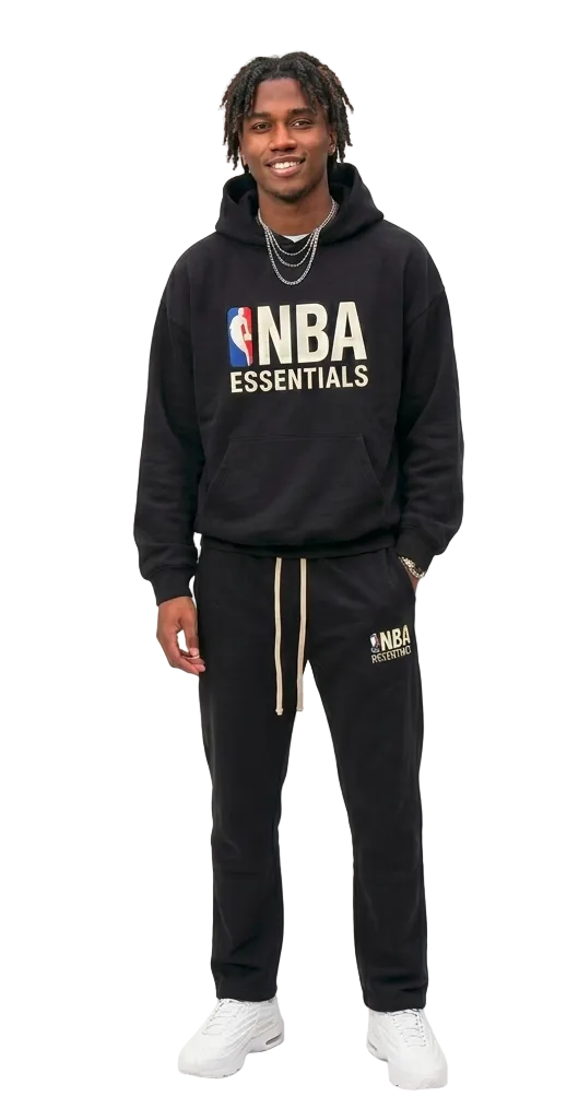 Ensemble Complet NBA x Essentials — Hoodie & Jogger Streetwear Noir